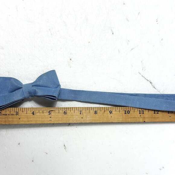 After Six Powder Pastel Blue Bow Tie  Matte Finish Vintage 80's - Picture 7 of 9